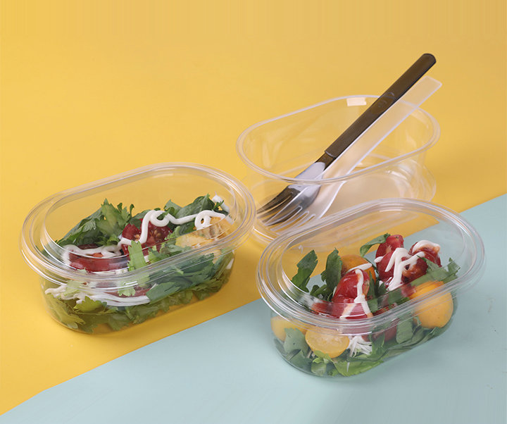 disposbale PET plastic salad bowl