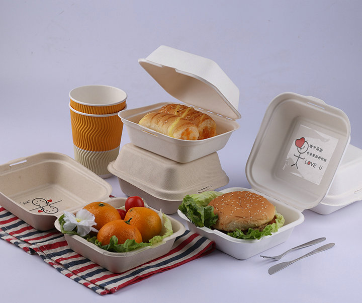 Degradable Pulp tableware（Pulp round box, rectangle box, Burger Box dinner plate)