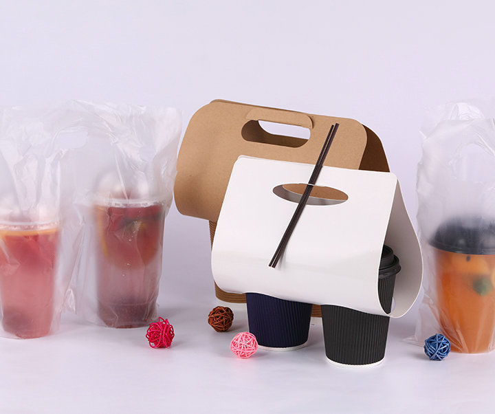 paper cup sleeve cup holder take-away plastic bag
